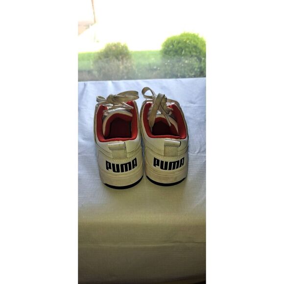Big Kids Size 6.5 PUMA Rebound Layup Lo Low Top White/Red/Black 370490-01 - Picture 4 of 7